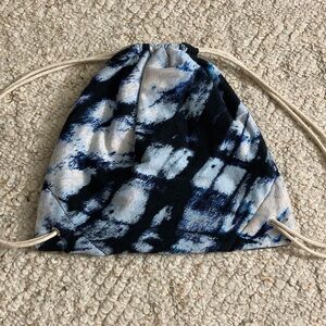 Child’s Blue and Black Drawstring Backpack